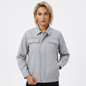 Chemise-veste de travail en toile gris clair pour homme, poches poitrine, col rabattable, à capuche, imperméable, séchage rapide, respirante, style hiver - Product Image 4