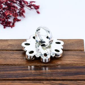 Unakite Flower <b>Ring</b> Oxidized Sterling <b>Silver</b> <b>Statement</b> <b>Ring</b> Boho Artisan Jewelry Nature Inspired Floral Gift for Her - Product Image 2
