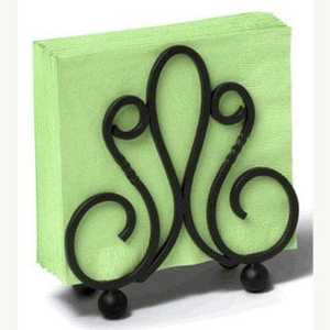 Classic Metal <b>Napkin</b> <b>Holder</b> With Scroll Design Free Standing Tissue Box Stand - Product Image 3