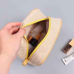 Bolsa de Cosméticos de Yute Ecológica Natural con Cierre, Organizador de Maquillaje Reutilizable, Bolsa de Viaje - Product Image 4
