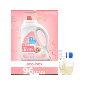 Adoucissant liquide ultra-concentré Dreft HEC 170 onces, écologique, parfum rose, jetable, antibactérien pour vêtements - Product Image 1