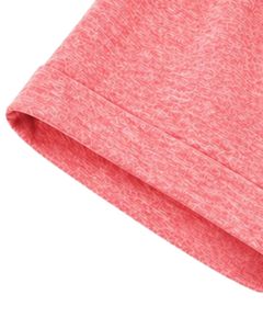 Camiseta Casual de Mujer con Cuello en V, Color Rosa Coral, Manga Corta, Mezcla de Algodón, Suave y Ligera, con Bolsillo, Cómoda para el Verano y Uso Diario - Product Image 6