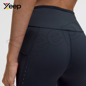 กางเกงเลกกิ้งออกกำลังกายสำหรับผู้หญิง ความยาวเต็มตัว แบบเรียบง่าย เอวยางยืด ทนทาน แผงด้านหน้า XC-WL-16 ซับเหงื่อ แห้งเร็ว - Product Image 3