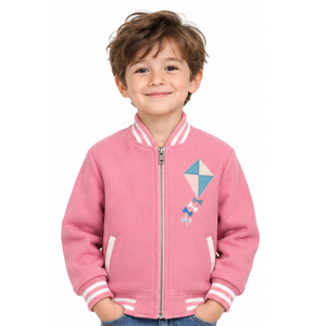 Blouson universitaire en laine pour enfants EAZWEARS, fermeture éclair intégrale, motif cerf-volant, col côtelé, manches assorties, vêtement d'extérieur scolaire pour garçons, fabricant sur mesure - Product Image 4