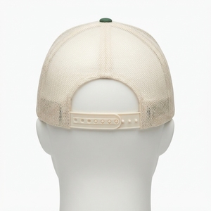 Gorra Trucker Verde Crema para Hombre, Logotipo Bordado Personalizado, Malla Trasera, Cierre a Presión, Ajustable - Product Image 4