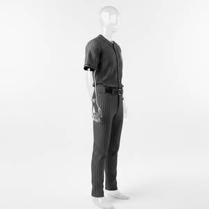 Ensemble uniforme de baseball et softball pour hommes, maillot rayé imprimé numériquement par sublimation, pantalon à boutons, respirant et anti-humidité - Product Image 3