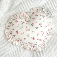 Moderner Geometrischer Rüschen-Herz Baumwoll-Sofakissenbezug mit Verdecktem Reißverschluss Atmungsaktiv & Umweltfreundlich Abnehmbar Waschbar