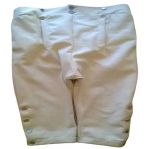 <b>White</b> High Waist <b>Men</b> <b>Trousers</b> Vintage Straight Pattern Wool Breeches Button Fly OEM Custom Logo - Product Image 3