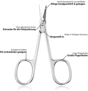 Professional Stainless Steel Curved <b>Cuticle</b> <b>Scissors</b> | Manicure Nail <b>Scissors</b> | Precision Beauty Grooming Tool fine tip <b>scissors</b> - Product Image 2