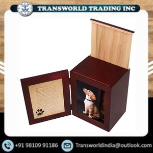 Luxury Modern Eco Friendly Durable Handmade Bamboo/Rosewood Engraved Rectangle Biodegradable Customized Size Pet <b>Urn</b> Cremation - Product Image 2