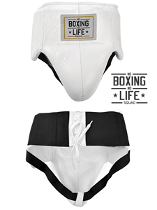 ROCKRUSH INDUSTRY RRI-GG-02 Protège-entrejambe en cuir blanc durable personnalisé pour le kickboxing, les arts martiaux et l'entraînement, toutes tailles - Product Image 2