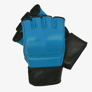 Custom Wholesale Genuine Cowhide Leather MMA Gloves Blue Grappling Sparring Gloves OEM Training <b>Punching</b> <b>Bag</b> Martial Arts Gloves - Product Image 2