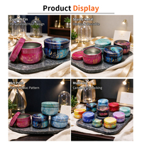 Boîte en métal ronde personnalisée Lucky Tin, conteneur en fer blanc en gros, pots à bougies en fer blanc pour emballage cadeau de cire parfumée, marque privée