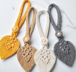 Macrame <b>Curtain</b> Tiebacks: Boho Cotton Window Decor - Product Image 2