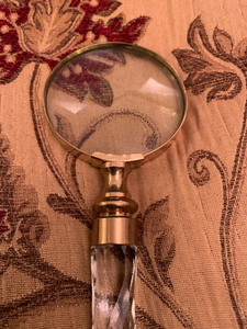 Loupe de luxe en cristal avec poignée décorative, lentille de lecture vintage, accessoire de bureau élégant, cadeau de style antique - Product Image 4