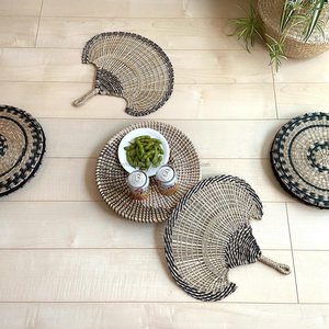 พัดหญ้าทะเลแบบดั้งเดิมสำหรับบ้านพัดหญ้าทะเลทำด้วยมือคุณภาพสูงพัดทอมือธรรมชาติสำหรับฤดูร้อน100% ทอมือธรรมชาติ - Product Image 6