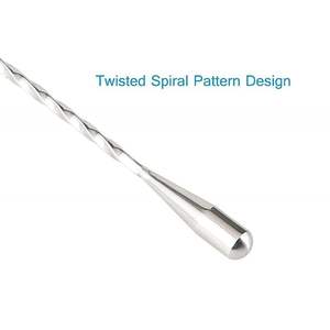 Cuchara de bar de acero para cócteles, accesorio de barra de lujo, herramienta de barra premium de acero - Product Image 2