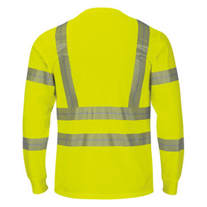 T-shirts de sécurité personnalisés en gros, manches longues, réfléchissants, haute visibilité, pour les travailleurs du bâtiment - Product Image 4