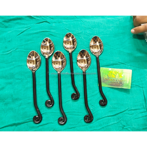 Black Wavy Twig Handle <b>Spoon</b> Set Stainless Steel Cutlery Tableware Wholesale Custom Fine Dining Home Kitchen Decors Product Top - Product Image 1
