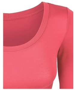 เสื้อครอปแขนยาวสีพื้นพิมพ์โลโก้ตามสั่ง ขายส่ง เสื้อครอปเซ็กซี่ลำลองเข้ารูปสำหรับผู้หญิง - Product Image 4