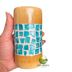 Vaso Decorativo Ecológico de Bambú con Arte Tradicional Vietnamita para Regalos Turísticos y Decoración del Hogar - Product Image 3