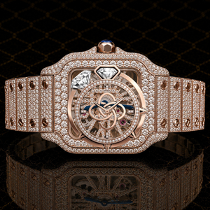 Montre de luxe en moissanite pour homme, entièrement sertie de pierres, en acier inoxydable, montre diamantée - Product Image 1