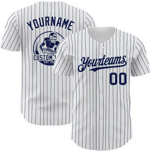 Maillot de baseball de haute qualité pour hommes, personnalisable, blanc, noir, rouge, gris à rayures fines, authentique, avec logo au dos, pour jeunes - Product Image 6