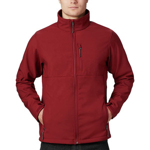 Veste en polaire rouge pour homme, col montant, fermeture éclair, coupe-vent, vêtements décontractés pour l'extérieur, coupe régulière, couleur unie, matière polyester - Product Image 5