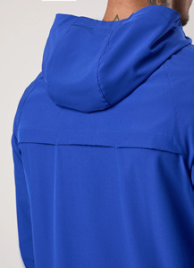 Men's Hooded Windbreaker <b>Jacket</b> Solid Color Zipper Closure Quick Dry Breathable Outdoor Wear Spring Autumn Polyester Material - Product Image 3