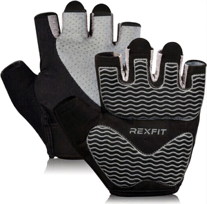 ถุงมือออกกำลังกาย Rexfit แบบครึ่งนิ้ว สีชมพู-ดำ ระบายอากาศได้ดี พร้อมแผ่นซิลิโคนกันลื่นที่ฝ่ามือ สำหรับการฝึกซ้อมและเล่นกีฬา เหมาะสำหรับทุกเพศ - Product Image 2