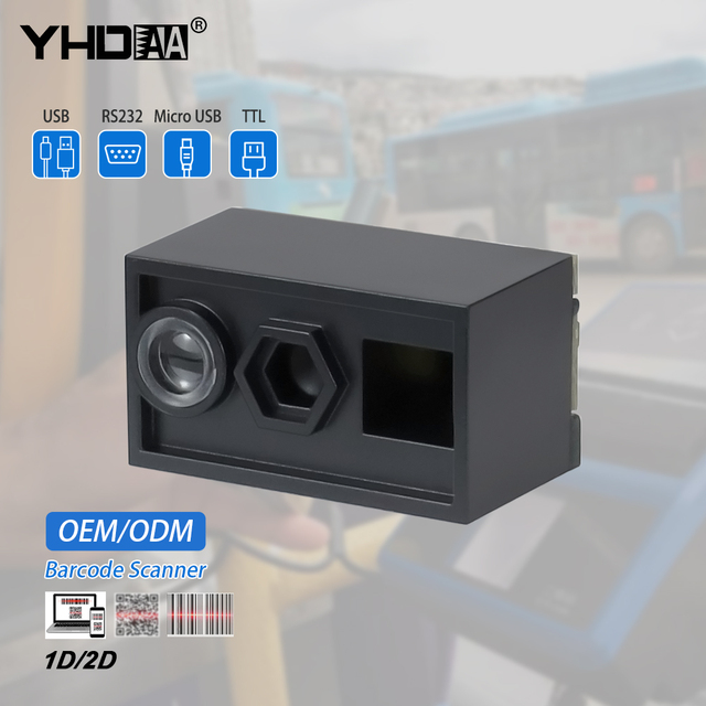 YHDAA Fixed Mount Barcode Scanner Module, Multi-Interface TTL/RS232/USB/Micro USB, Ideal for Kiosk, Vending Machine, Logistics