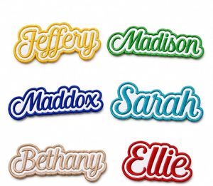 Custom Embroidered <b>Iron</b>-<b>On</b> <b>Name</b> Patches for Cloth Use in Various Colors and Styles - Product Image 2