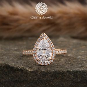 Anillo de Compromiso Charm_Jewells para Mujer, Chapado en Oro Rosa sobre Plata, con Moissanita de Corte Cojín, Engaste de Puntas, Estilo Clásico, Certificado IGI - Product Image 6