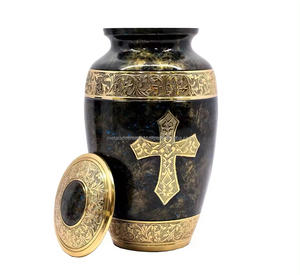 Urna de cremación de metal elegante y duradera para cenizas, urna conmemorativa de latón Premium, recuerdo funerario de tamaño adulto - Product Image 5