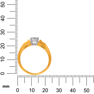 Bague Solitaire Précieuse pour Homme en Diamant Taille Princesse, en Or Jaune Massif 18 carats, Idéale pour Mariage Moderne - Product Image 5