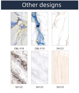 Piastrelle in ceramica antiscivolo effetto marmo 600x1200mm con linea dorata, completamente smaltate, resistenti agli acidi, per progetti villa e pavimentazioni/pareti, anche per bagno. - Product Image 6