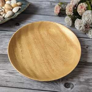 Tabla Redonda de Madera de Acacia Natural para Servir, Plato de Madera para Servir Alimentos, Tabla de Charcutería, Plato para Quesos, Plato para la Cena, Cocina - Product Image 1