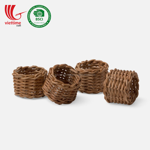 Anneau de serviette en jacinthe d'eau rustique, porte-serviettes tissé, décoration de table écologique faite à la main du Vietnam - Product Image 5