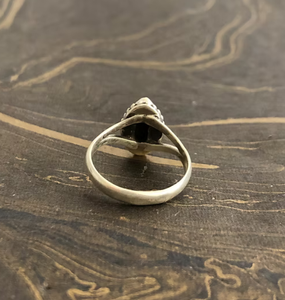 Vintage 925 <b>Sterling</b> <b>Silver</b> Turquoise <b>Ring</b> Bezel <b>Set</b> Marquise Gemstone Unisex Everyday Wear Jewelry - Product Image 4