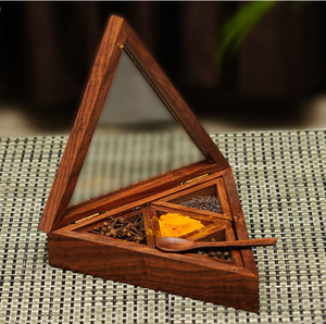 Wood Spice <b>Box</b> Wooden Craft Seasoning Masala Storage <b>Box</b> 9x9 Inch Decorative Wooden Spice <b>Box</b> - Product Image 6