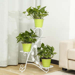 United Trade World 3-Tier Metal Plant Stand Stylish and Functional Flower Pot & Planter Stand for Garden Enthusiasts - Product Image 1