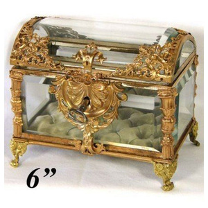 Cajas de Joyería Modernas de Latón con Vidrio Biselado, Estilo Clásico Antiguo |   Organizador de Joyas Decorativo Personalizado en Color y Tamaño para Decoración del Hogar - Product Image 4