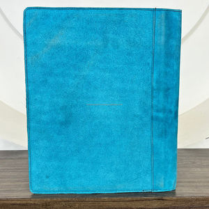 Nouveau personnalisé botte point Turquoise daim cuir Compendium dossier de fichiers Document organisateur portefeuille en cuir véritable liants - Product Image 5