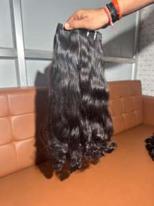 Extensiones de Cabello Remy con Ondas Suaves, Cabello Virgen Indio de Templo, Ondas Suaves Doblemente Tramadas, Sin Procesar, Uso Diario: Modelo No Permanente - Product Image 5