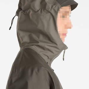 Blouson bomber en laine noire pour homme, à capuche, col montant, fermeture éclair, imperméable, sportif, décontracté, pour l'automne, coupe classique, couleur unie - Product Image 4