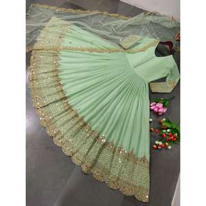 Elegante Vestido de Georgette con Bordado de Lentejuelas y Dupatta Pista - Product Image 1
