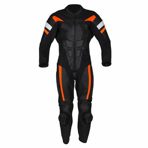 Men's Full Sleeve Leather Motorcycle Racing <b>Suit</b> <b>Red</b> Black White Color Blocked Breathable All Seasons Protection Gear - Product Image 5