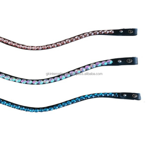 Bandeau pour chevaux de haute qualité avec cristaux de diamant étincelants, avec logo, bouton pression, produits équestres pour courses de chevaux - Product Image 1