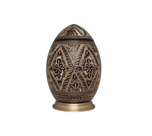 Urna gótica de metal con diseño de pétalos tallados, acabado en plata antigua, florero decorativo conmemorativo con tapa segura - Product Image 2