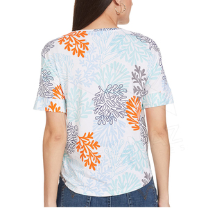 T-shirt à col rond et manches courtes pour femme, en molleton de laine uni, coupe ajustée, décontracté, printemps-été, anti-boulochage, respirant - Product Image 2